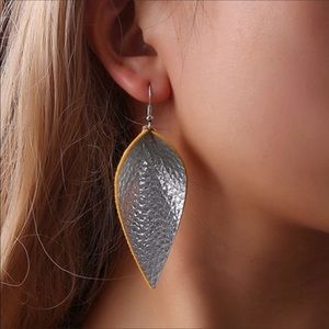 Host Pick 🎉Faux Leather Tear Drop Earrings